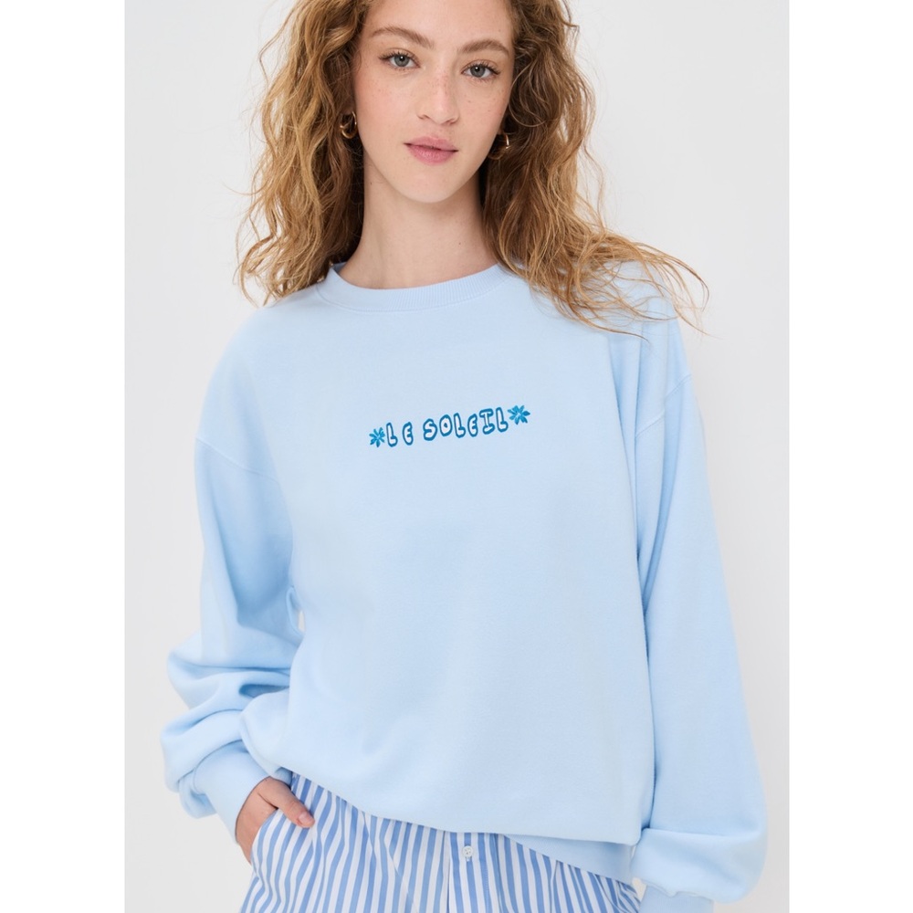 Show Me Your MuMu Sky Blue 'Le Soleil' Stanley Sweatshirt NWNT